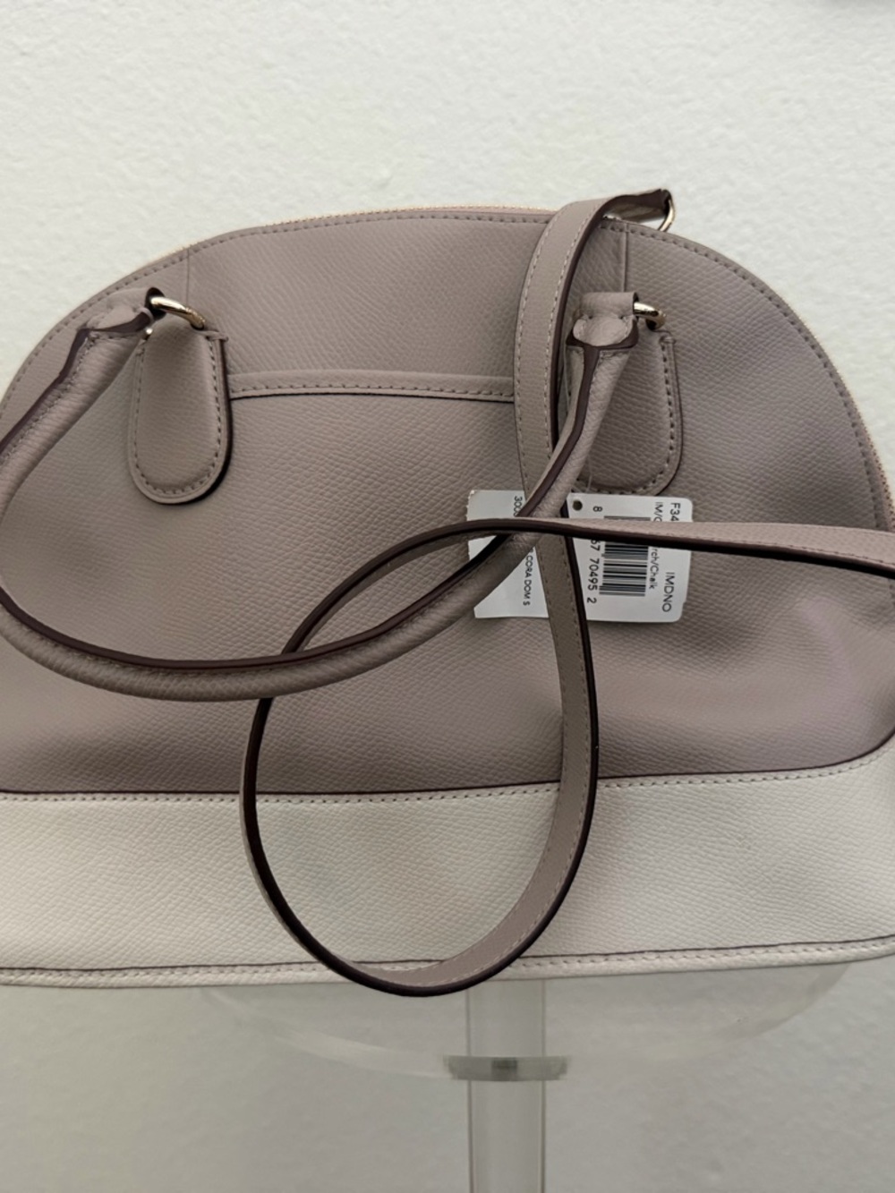 Coach Taupe Dome Satchel with Gold Plaque - Picture 5 of 8